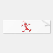 Fourmi rouge heureuse sautant pour la joie autocollant pour voiture