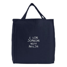 Fourre-tout brodé (amour d'I quelqu'un avec l'auti Sacs En Toile
