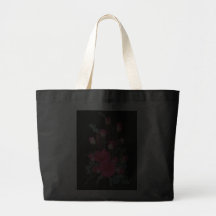 Fourre-tout enorme noir avec la conception rose sa sac en toile