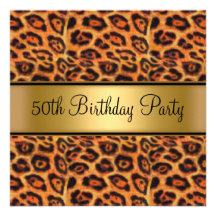 Fourrure de léopard de fête d'anniversaire invitations personnalisées