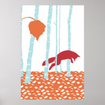 Fox dans la forêt poster