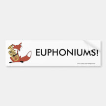 Fox jouant l'euphonium adhésifs pour voiture