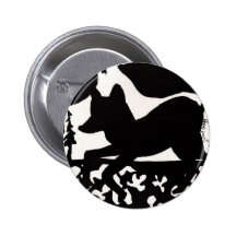 Fox la nuit dans la correction de trèfle badges avec agrafe