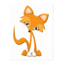 Fox mignon de bande dessinée carte postale
