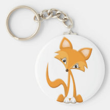 Fox mignon de bande dessinée porte-clefs