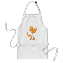 Fox mignon de bande dessinée tablier