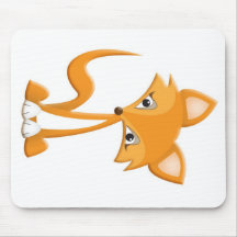 Fox mignon de bande dessinée tapis de souris