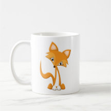 Fox mignon de bande dessinée tasse