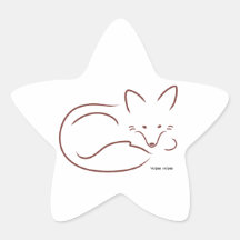 Fox rouge autocollant en étoile