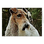 Fox Terrier de fil Carte De Vœux