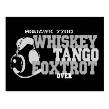 Fox-trot de tango de whiskey - humour d'aviation carte postale