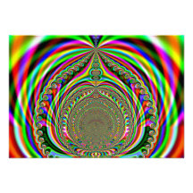Fractale de lampe de Genies d'arc-en-ciel Invitations