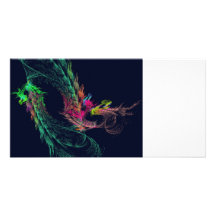 Fractale - dragon à ailes carte avec photo