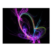 Fractale électrique rose cartes postales