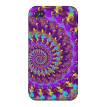 Fractale folle pourpre coques iPhone 4