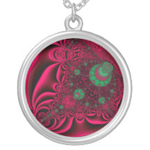 Fractale fuchsia d'imaginaire pendentif