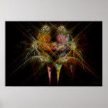 Fractale - le Christ - étreinte d'anges Poster