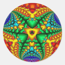 Fractale psychédélique d'arc-en-ciel de hippie autocollants