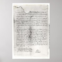 Fragment de lettre écrit par Christopher Affiche