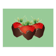 Fraise de chocolat carte postale