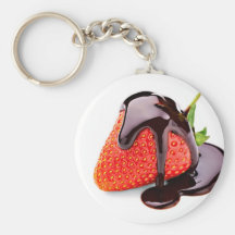 Fraise de chocolat porte-clés