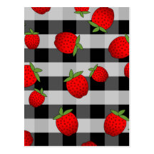 Fraise juteuse sur le contrôle - noir et blanc cartes postales