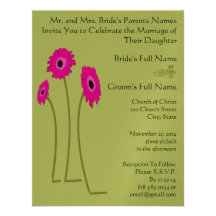 Framboise Gerbers aux invitations de mariage de ch