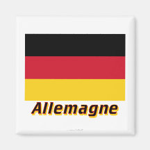 Français de Drapeau Allemagne avec le nom en Magnets Pour Réfrigérateur