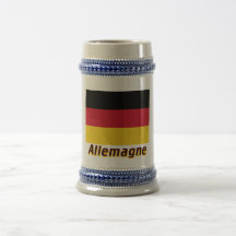 Français de Drapeau Allemagne avec le nom en Tasse