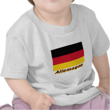Français de Drapeau Allemagne avec le nom en T-shirt