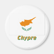 Français de Drapeau Chypre avec le nom en Aimants