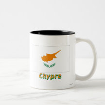 Français de Drapeau Chypre avec le nom en Tasse À Café