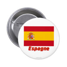 Français de Drapeau Espagne avec le nom en Badge Avec Épingle