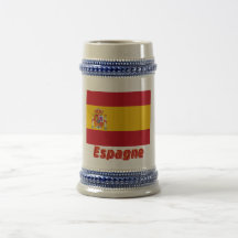 Français de Drapeau Espagne avec le nom en Mug