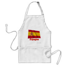 Français de Drapeau Espagne avec le nom en Tabliers