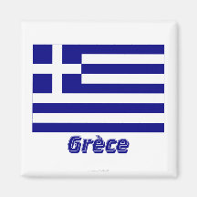 Français de Drapeau Grèce avec le nom en Aimants