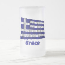 Français de Drapeau Grèce avec le nom en Mugs À Café