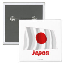 Français de Drapeau Japon avec le nom en Badges