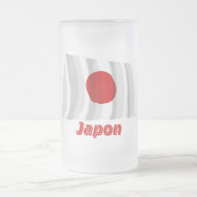 Français de Drapeau Japon avec le nom en Mugs