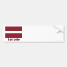 Français de Drapeau Lettonie avec le nom en Autocollant Pour Voiture