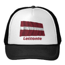 Français de Drapeau Lettonie avec le nom en Casquette De Camionneur