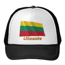 Français de Drapeau Lituanie avec le nom en Casquette De Camionneur