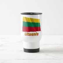 Français de Drapeau Lituanie avec le nom en Tasse À Café