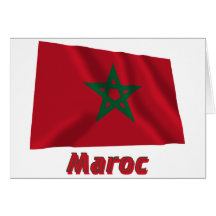 Français de Drapeau Maroc avec le nom en Cartes