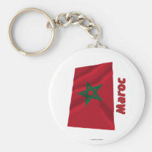Français de Drapeau Maroc avec le nom en Porte-clef