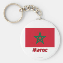 Français de Drapeau Maroc avec le nom en Porte-clefs