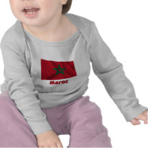 Français de Drapeau Maroc avec le nom en T-shirts