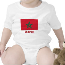 Français de Drapeau Maroc avec le nom en T-shirts