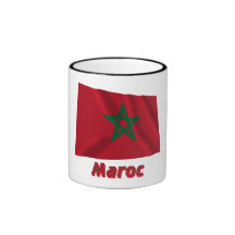 Français de Drapeau Maroc avec le nom en Tasse À Café