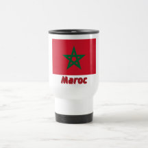 Français de Drapeau Maroc avec le nom en Tasse